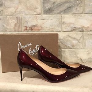 NIB Christian Louboutin Decollete Pump Burgundy 38